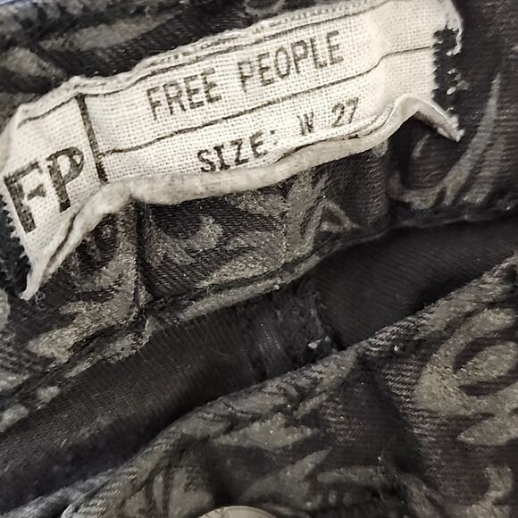 Free People Black Damask Jacquard Skinny Jeans - Picture 5 of 8